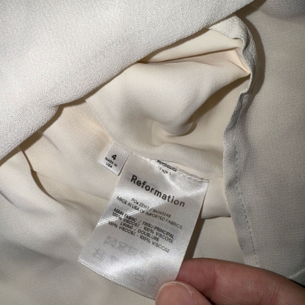 *SOLD*Reformation Cream Tie-Strap Mini Dress - Picture 9 of 10